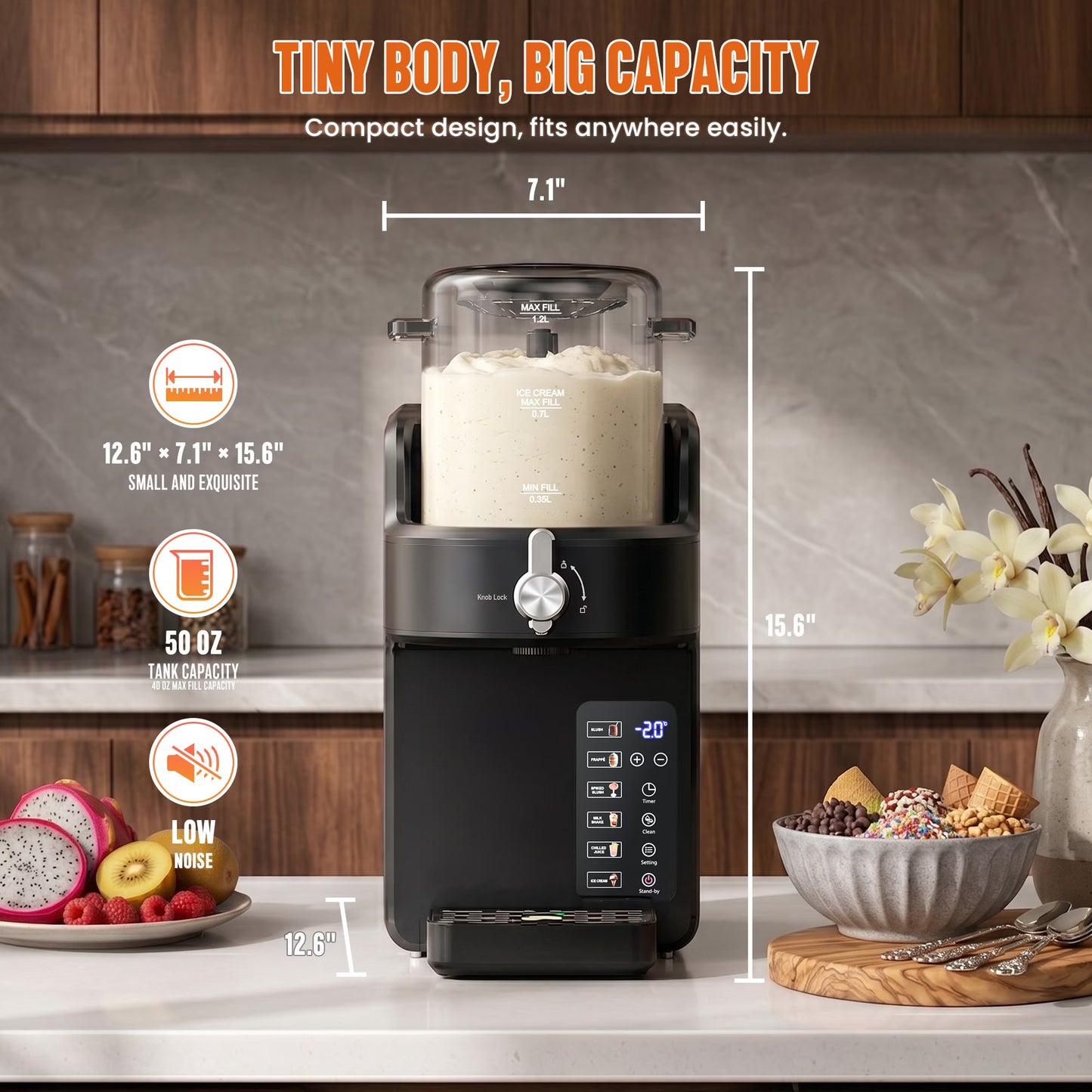 1.5L Slushie Machine & Soft Serve Ice Cream Maker with Rapid Freezing, Frozen Drink Machine, Slushy Machine, Margarita Machine for Home