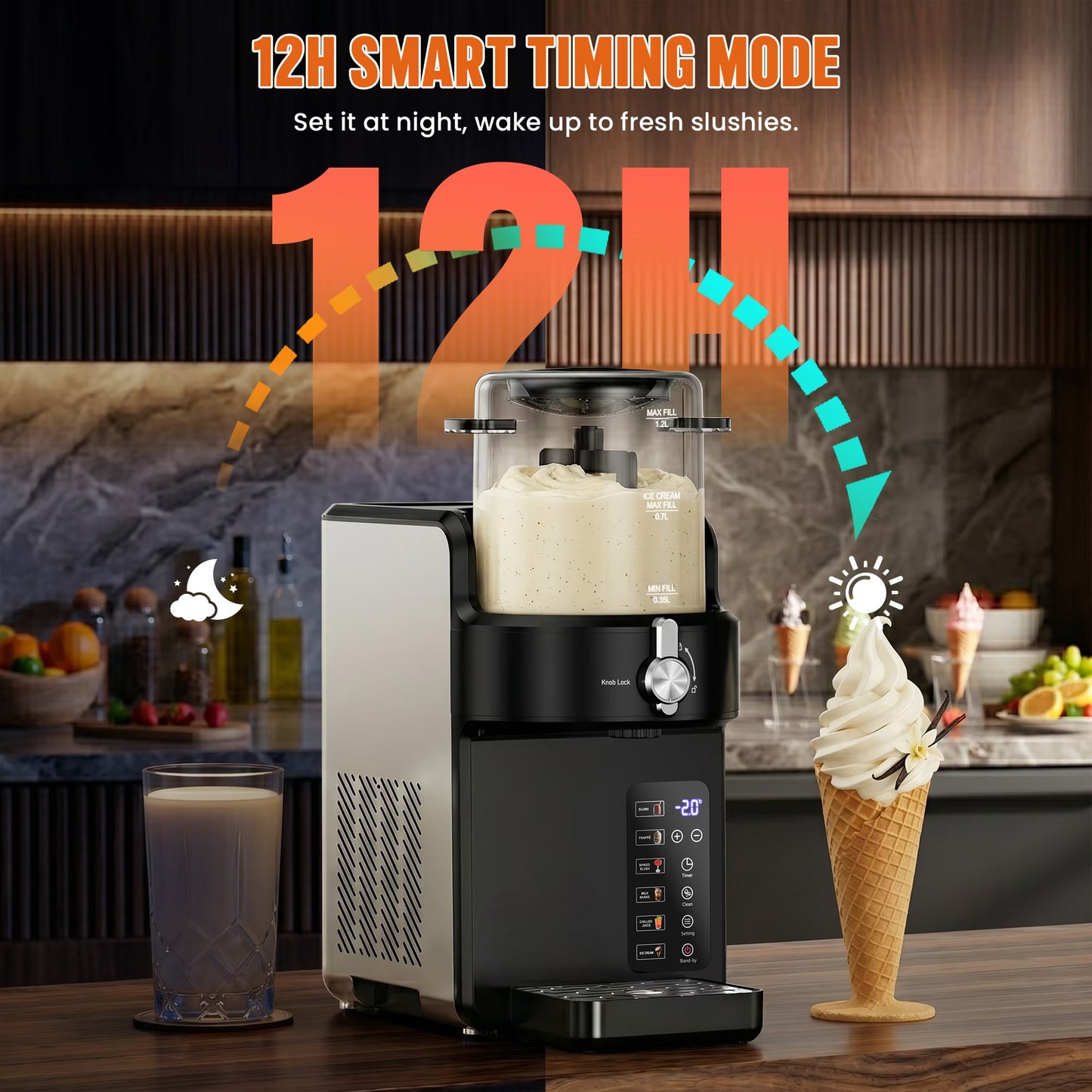 1.5L Slushie Machine & Soft Serve Ice Cream Maker with Rapid Freezing, Frozen Drink Machine, Slushy Machine, Margarita Machine for Home